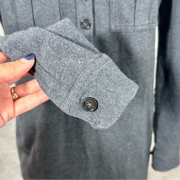 J Crew charcoal grey knit bodycon long sleeve shirt dress size S - Picture 3 of 10